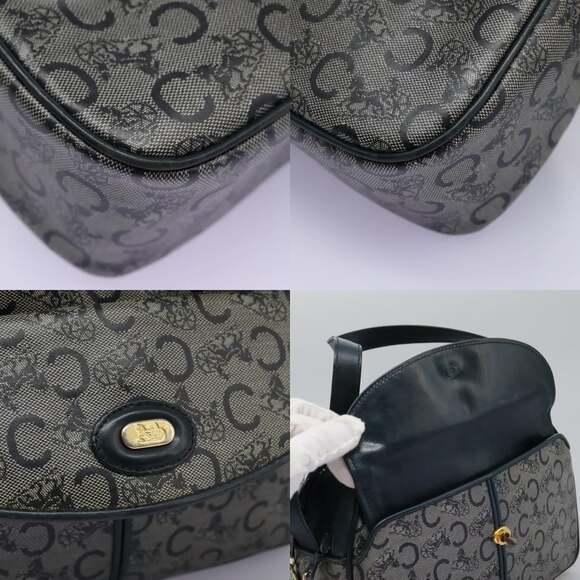 CELINE C Sulky Shoulder Bag Pvc Navy Gold - Picture 11 of 13